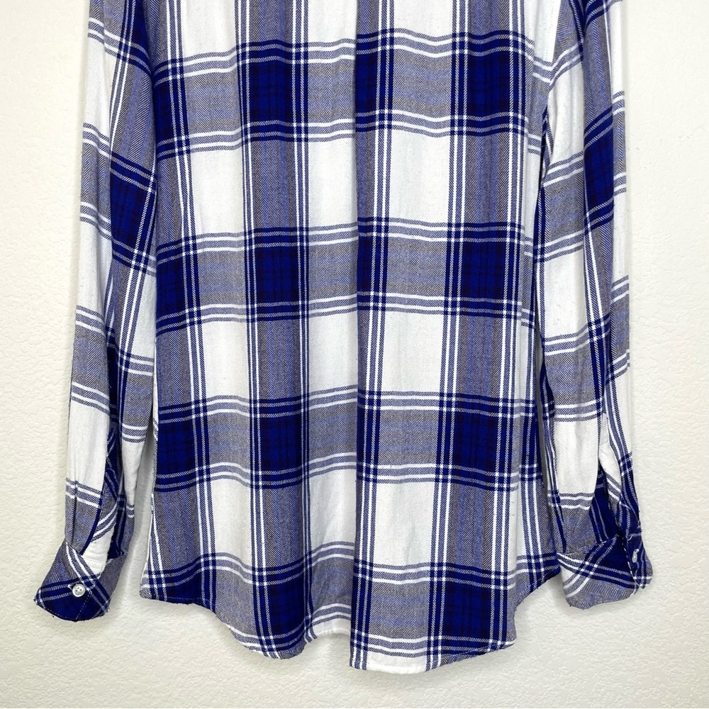Rails Plaid Cobalt White Button Up Long Sleeve Sh… - image 6